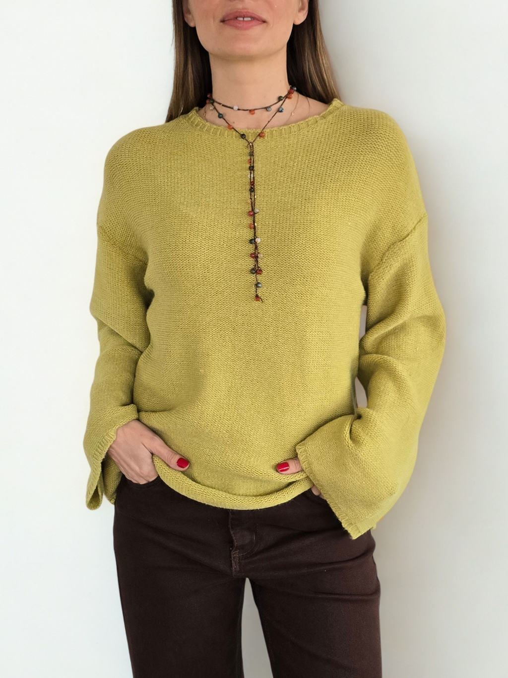 Sweater Manga Ancha, color Pistacho