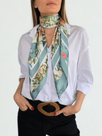 Pañuelo Estampado, Orilla Verde Menta
