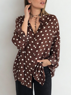 Blusa Lunares, color Café