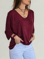 Sweater Italiano Manga 3/4, color Guinda