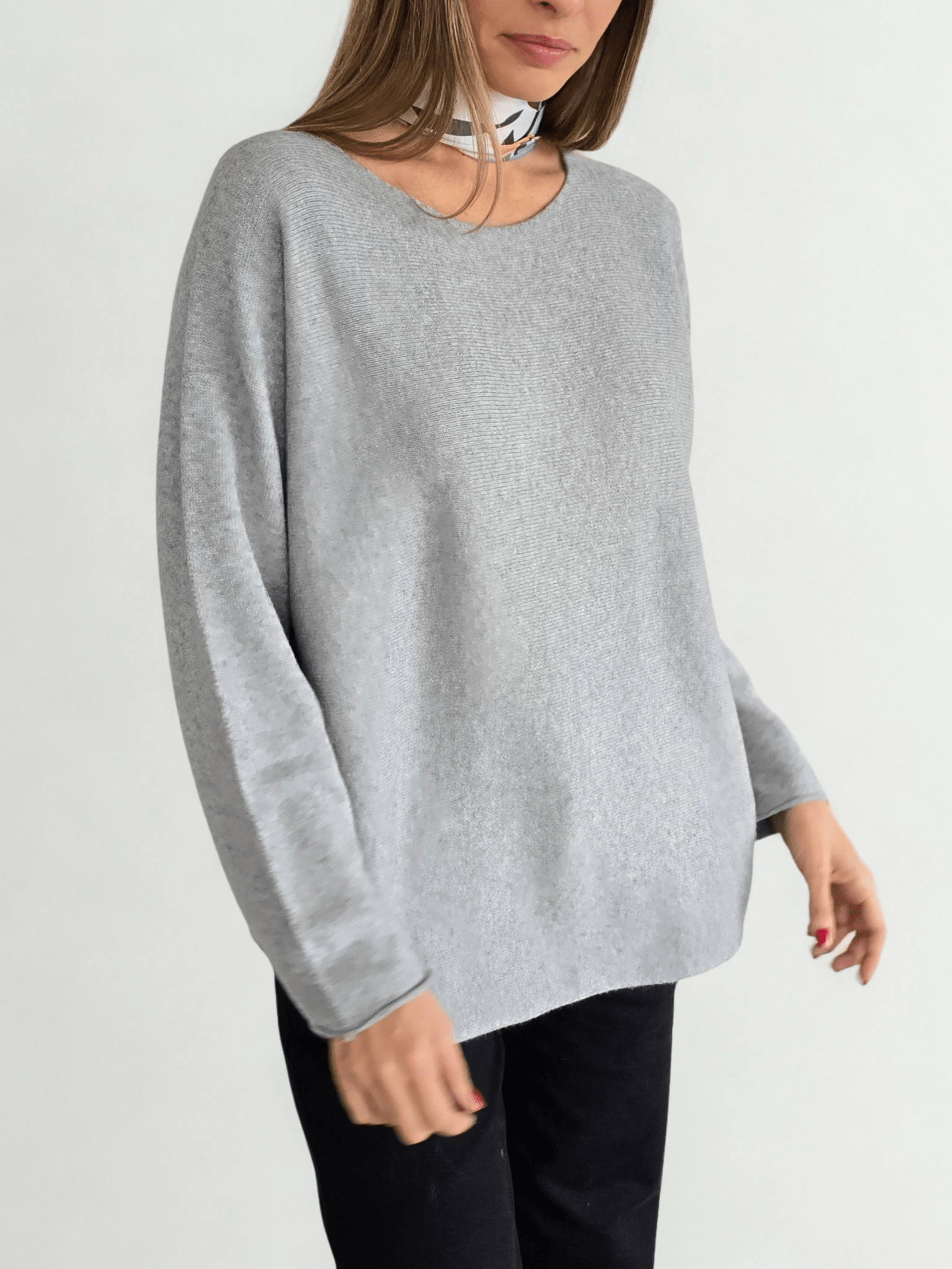 Sweater Italiano Básico, color Gris