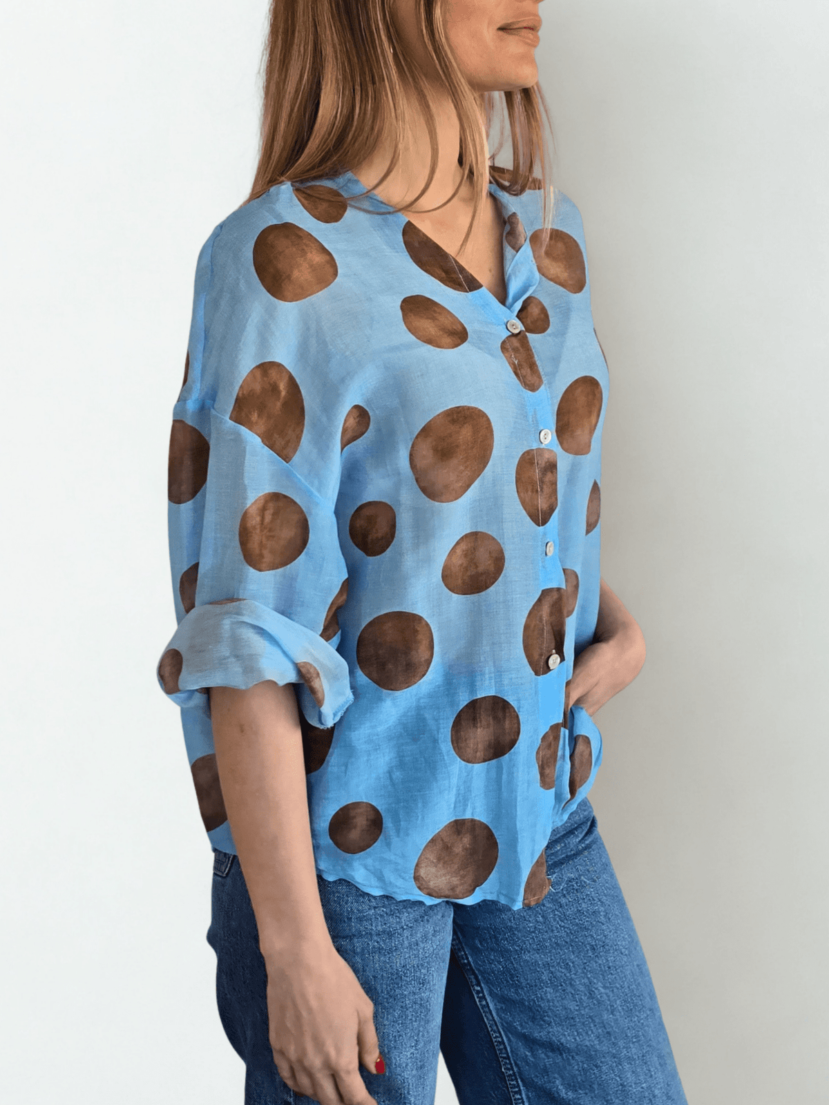 Blusa Italiana Lunares, fondo Jacinto