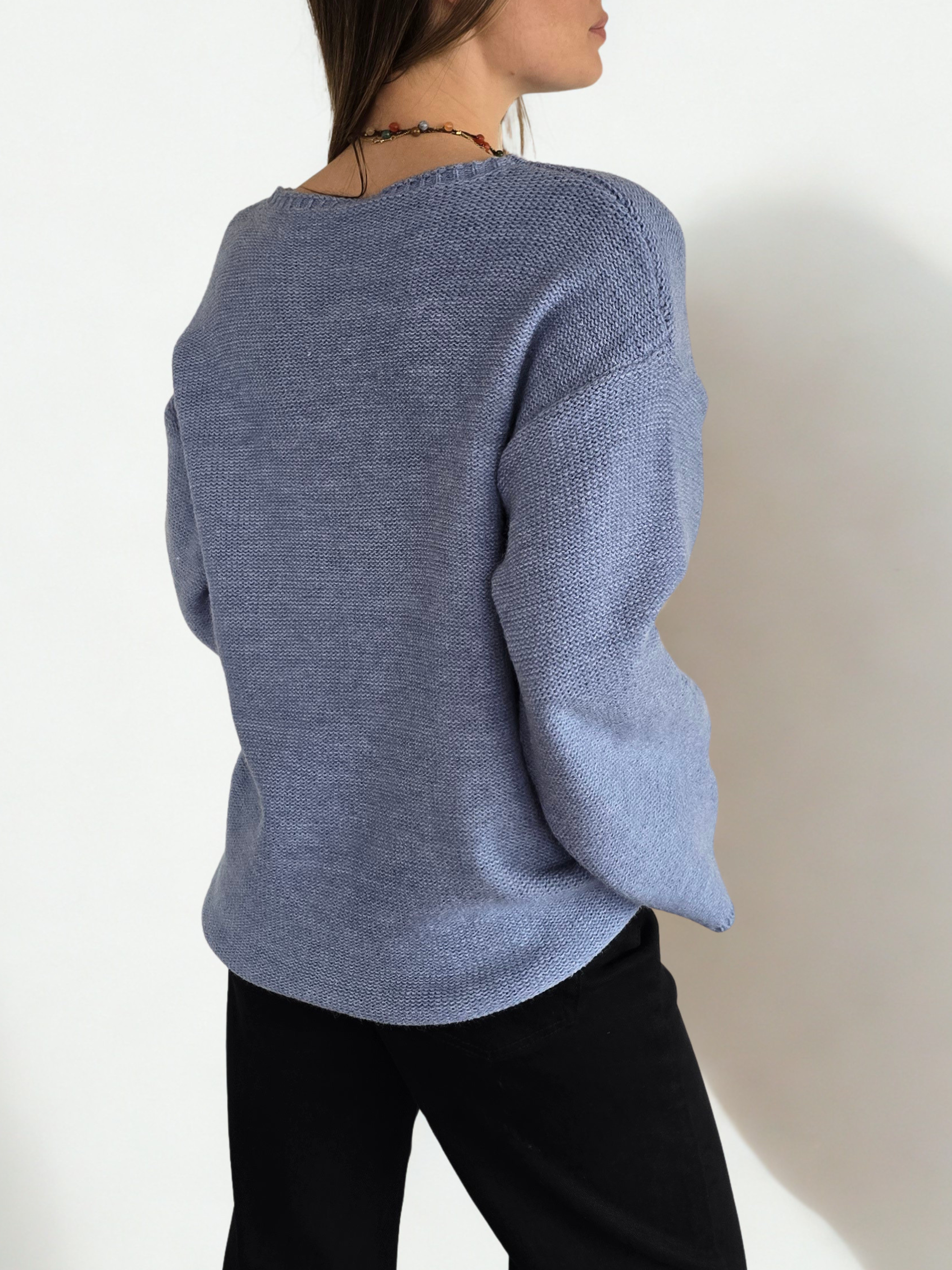 Sweater Manga Ancha, color Celeste Jeans
