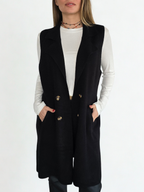 Chaqueta Sin Mangas, color Negro