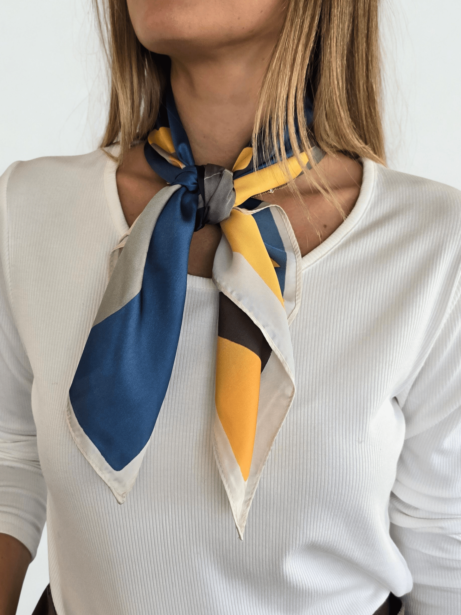 Pañuelo estampado Manchas, Beige con Camel