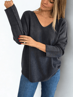 Sweater Italiano escote en V, color Gris