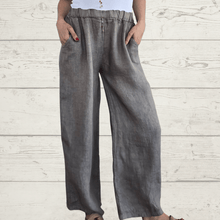 Cargar imagen en el visor de la galería, Pantalón 100% Lino Italiano, color Taupe
