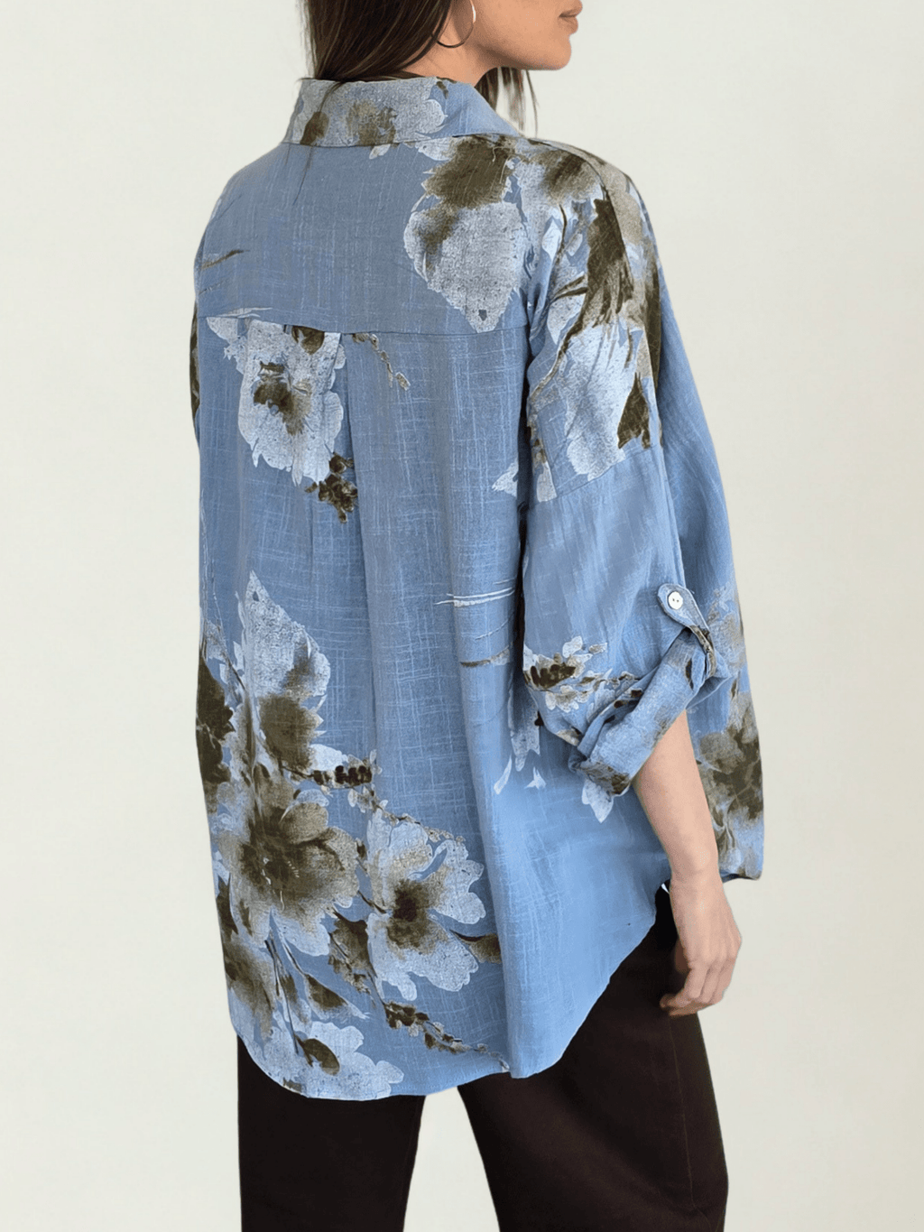 Blusa Estampada, fondo Celeste