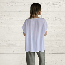 Cargar imagen en el visor de la galería, Blusa básica manga corta, color Blanco
