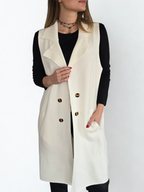 Chaqueta Sin Mangas, color Blanco Invierno