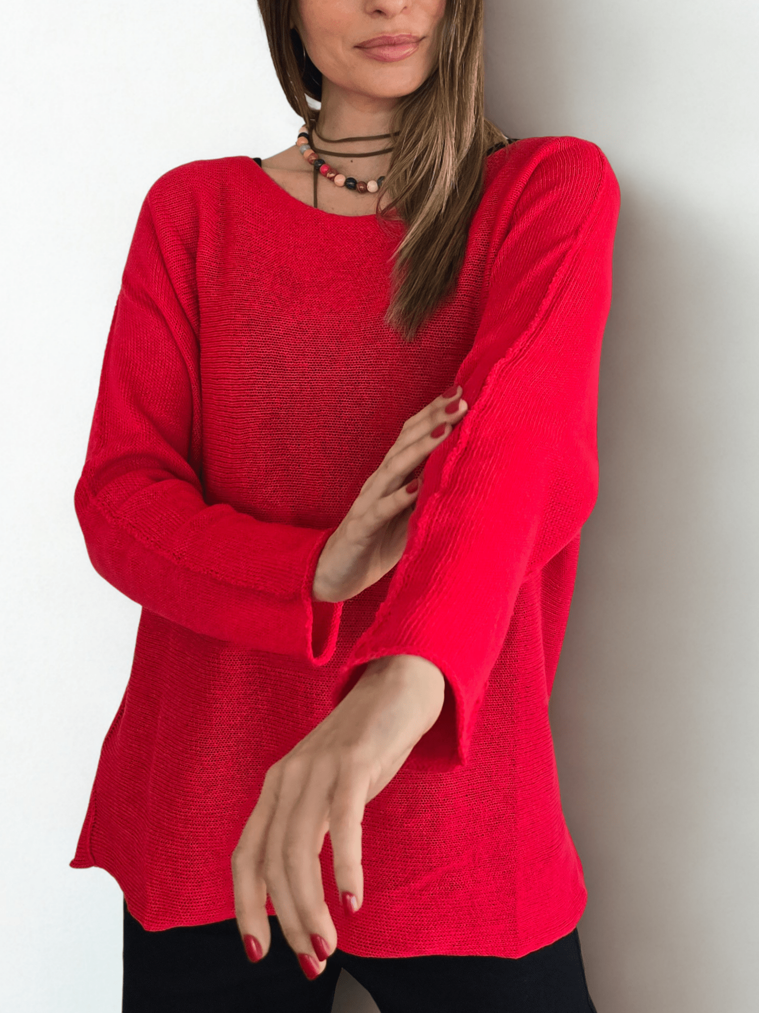 Sweater Italiano de Hilo, color Rojo