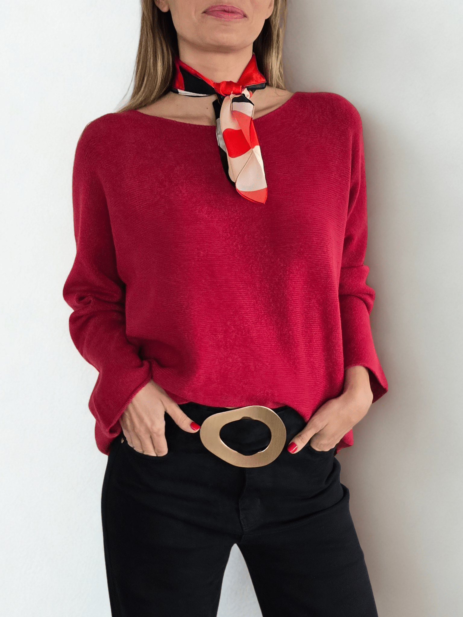 ´Sweater Italiano Básico, color Rojo Oscuro