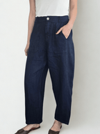Pantalón Italiano 100% Lino, color Azul Marino