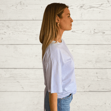 Cargar imagen en el visor de la galería, Polera Italiana con lazo en la espalda, color blanco
