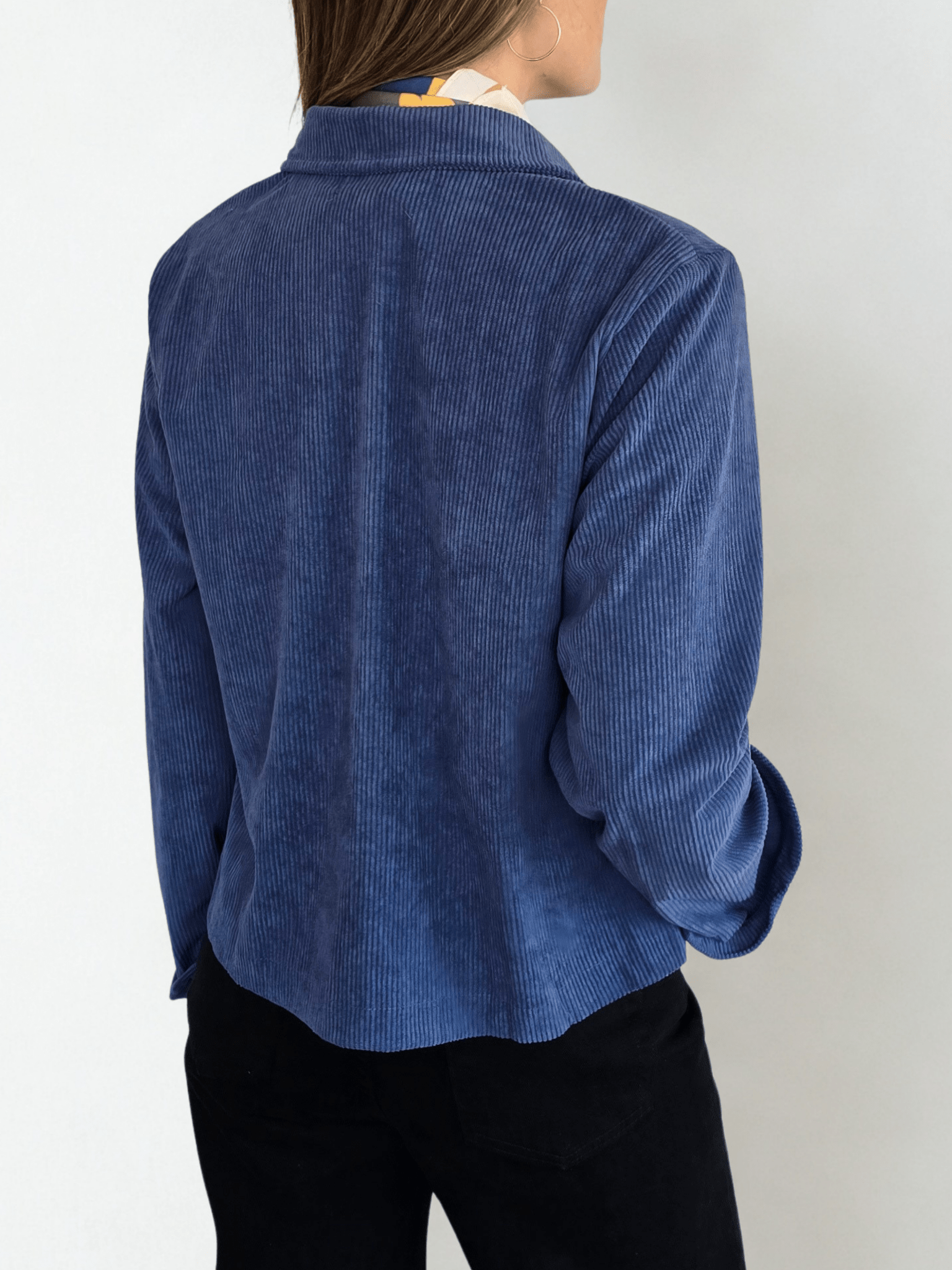 Blusa de Cotelé, color Azul