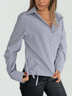 Blusa Rayada, color Gris