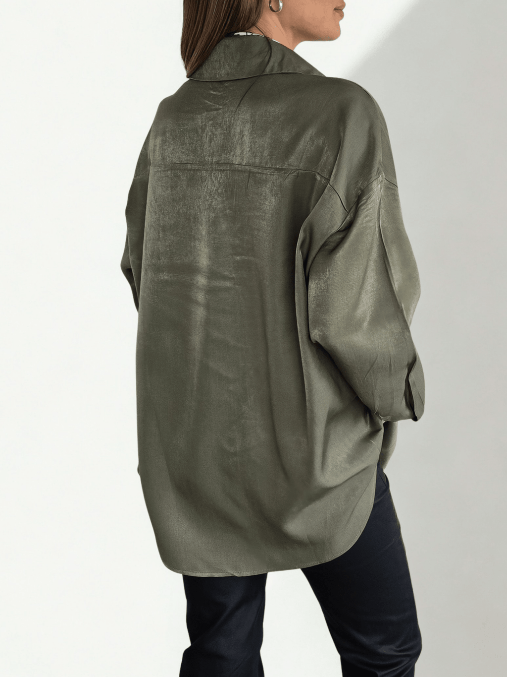 Blusa Dos Bolsillos, color Verde