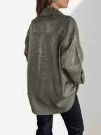 Blusa Dos Bolsillos, color Verde