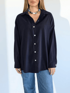 Blusa Tencel, color Azul Marino