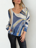 Sweater Italiano Estampado, tonos Azules