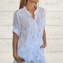 Cargar imagen en el visor de la galería, Blusa Italiana Milán, color Blanco
