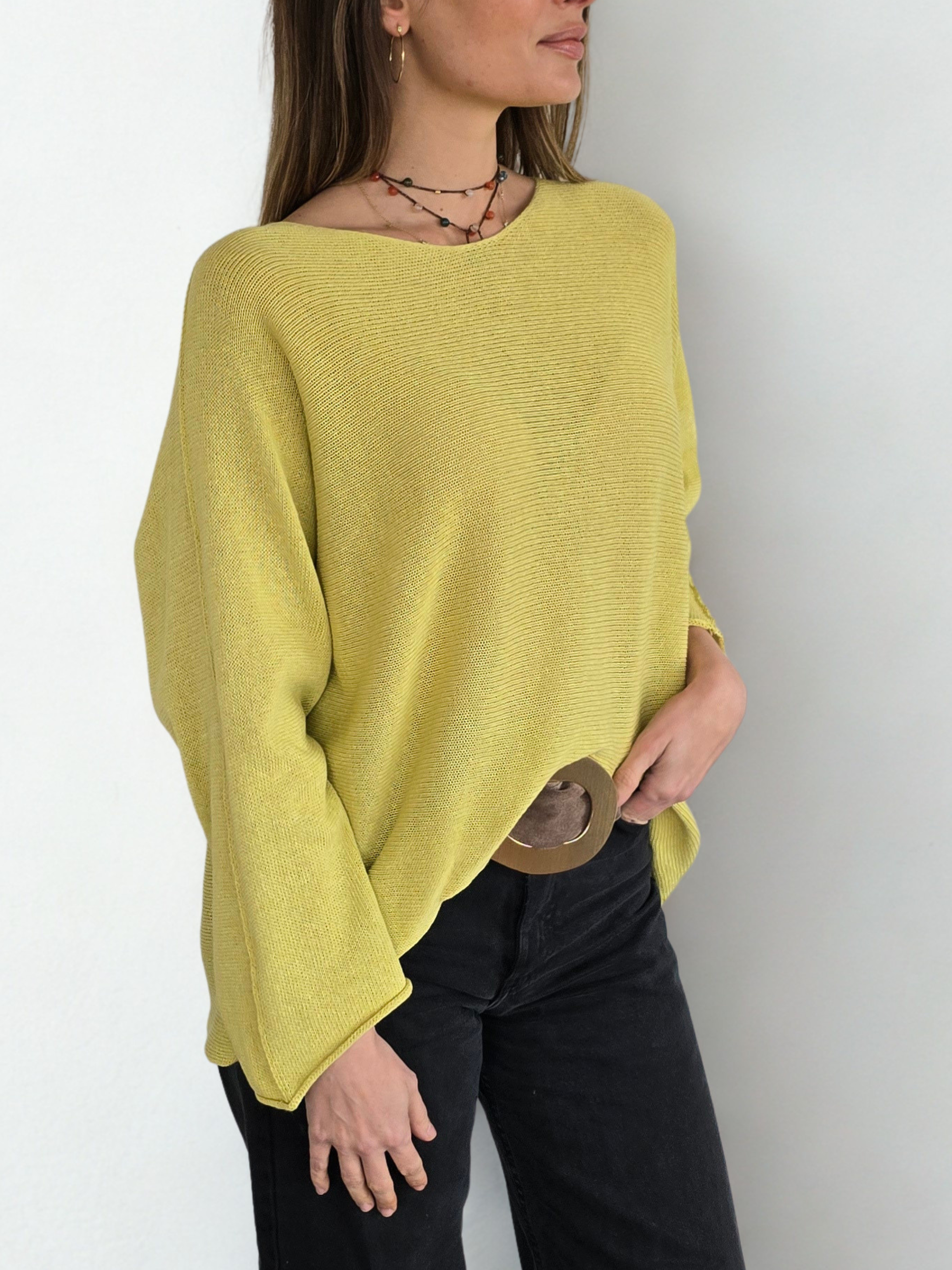 Sweater Italiano Básico, color Pistacho