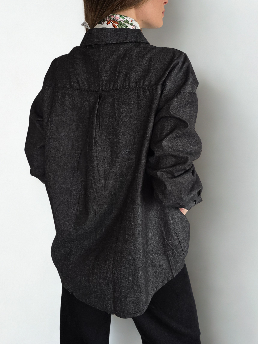 Blusa Jeans, color Gris