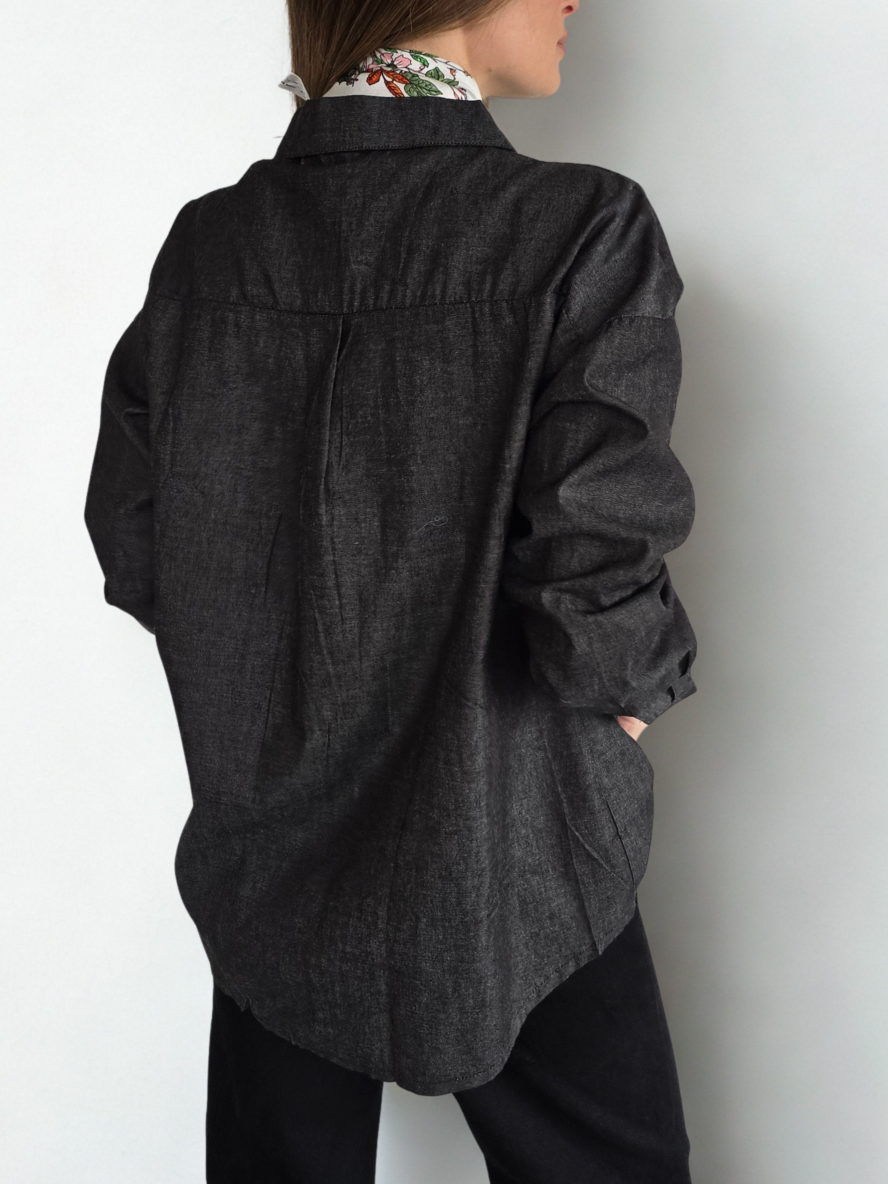 Blusa Jeans, color Gris
