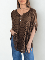 Blusa Italiana Macramé, color Chocolate