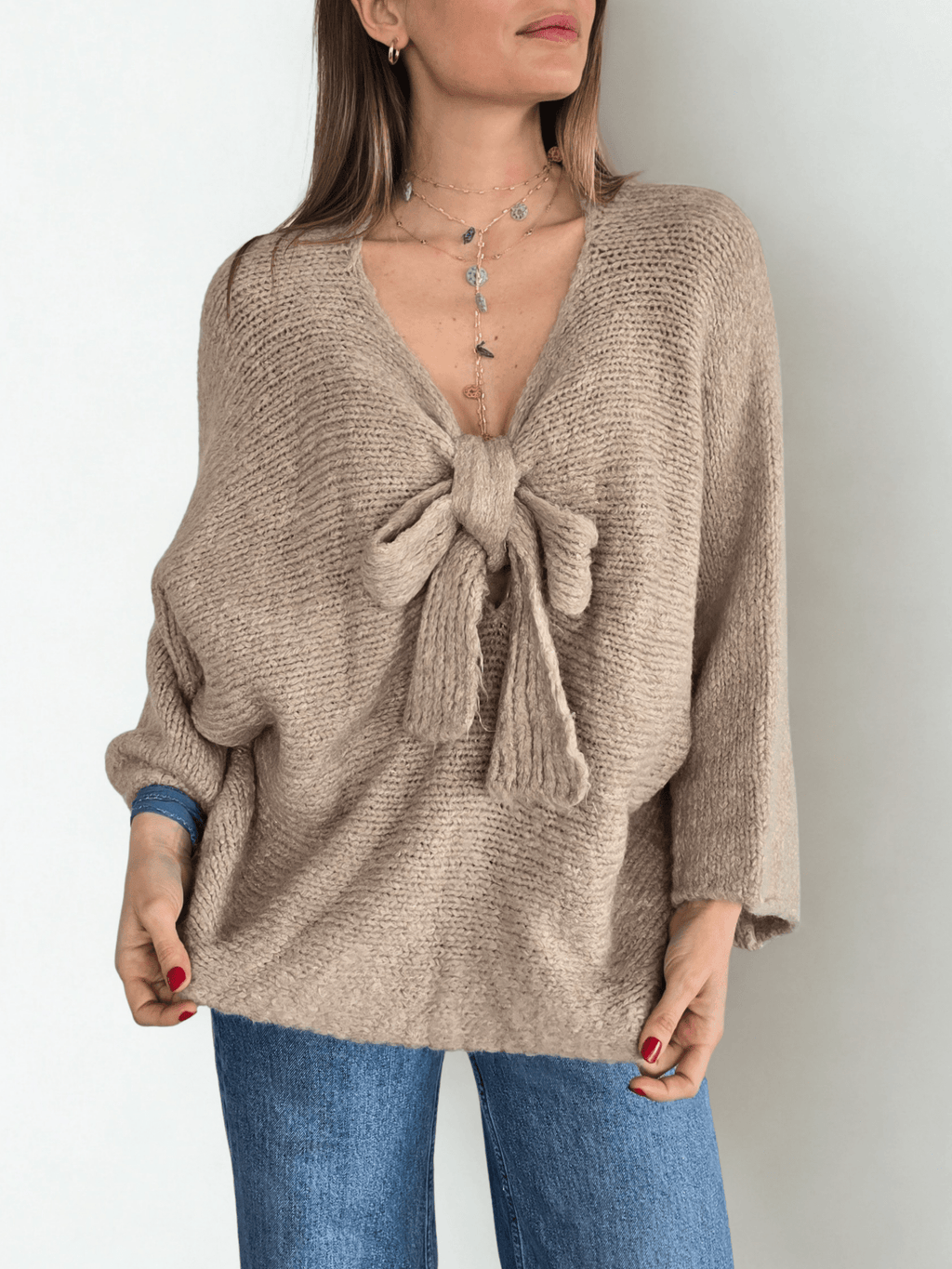 Sweater Italiano Lazo, color Beige