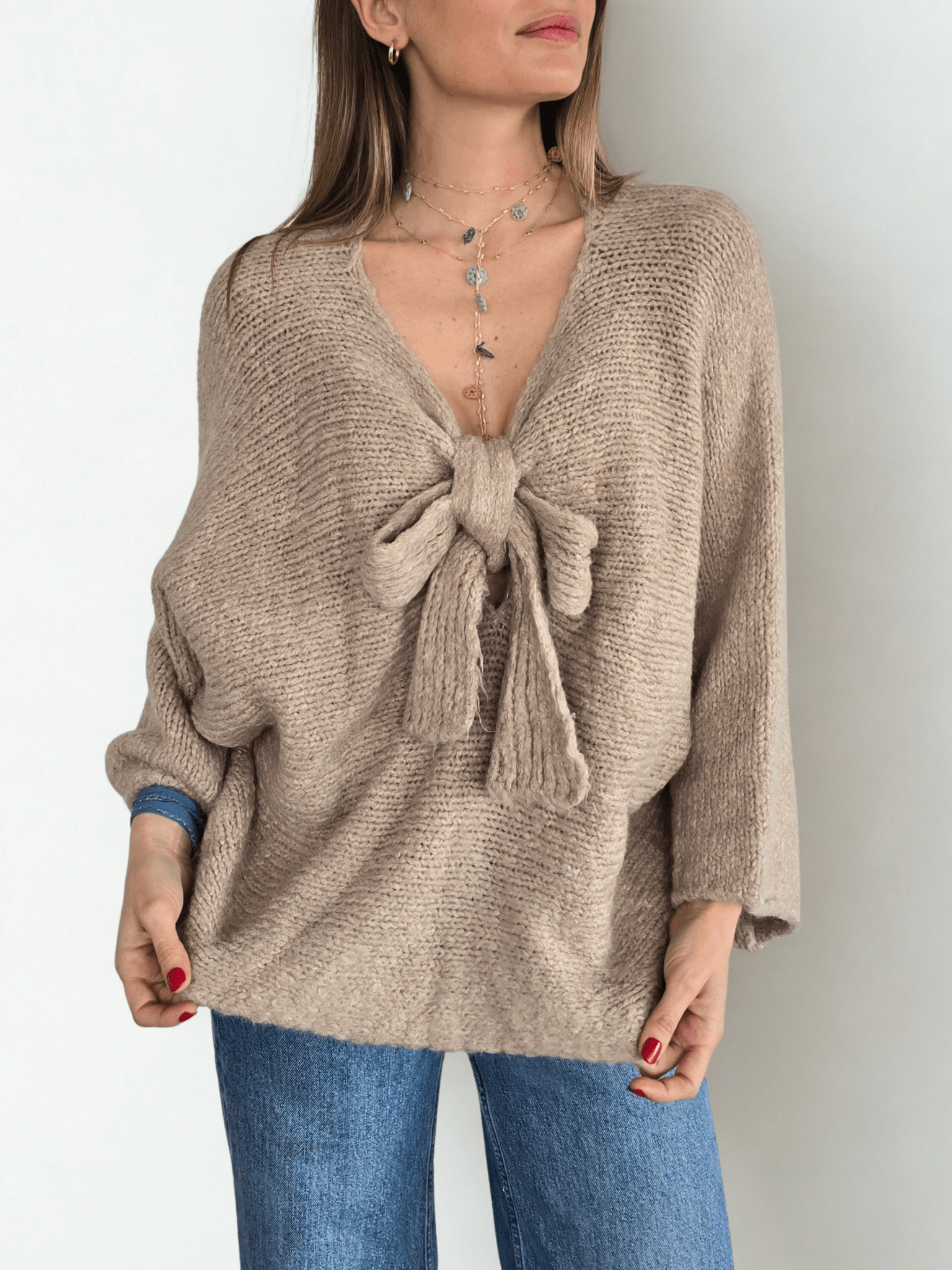 Sweater Italiano Lazo, color Beige
