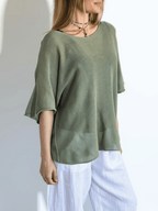Sweater Italiano Manga 3/4, color Verde
