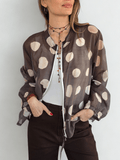 Chaqueta Italiana Lunares, fondo chocolate