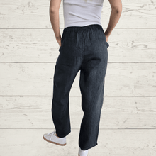 Cargar imagen en el visor de la galería, Pantalón de lino Italiano dos bolsillos, color Gris
