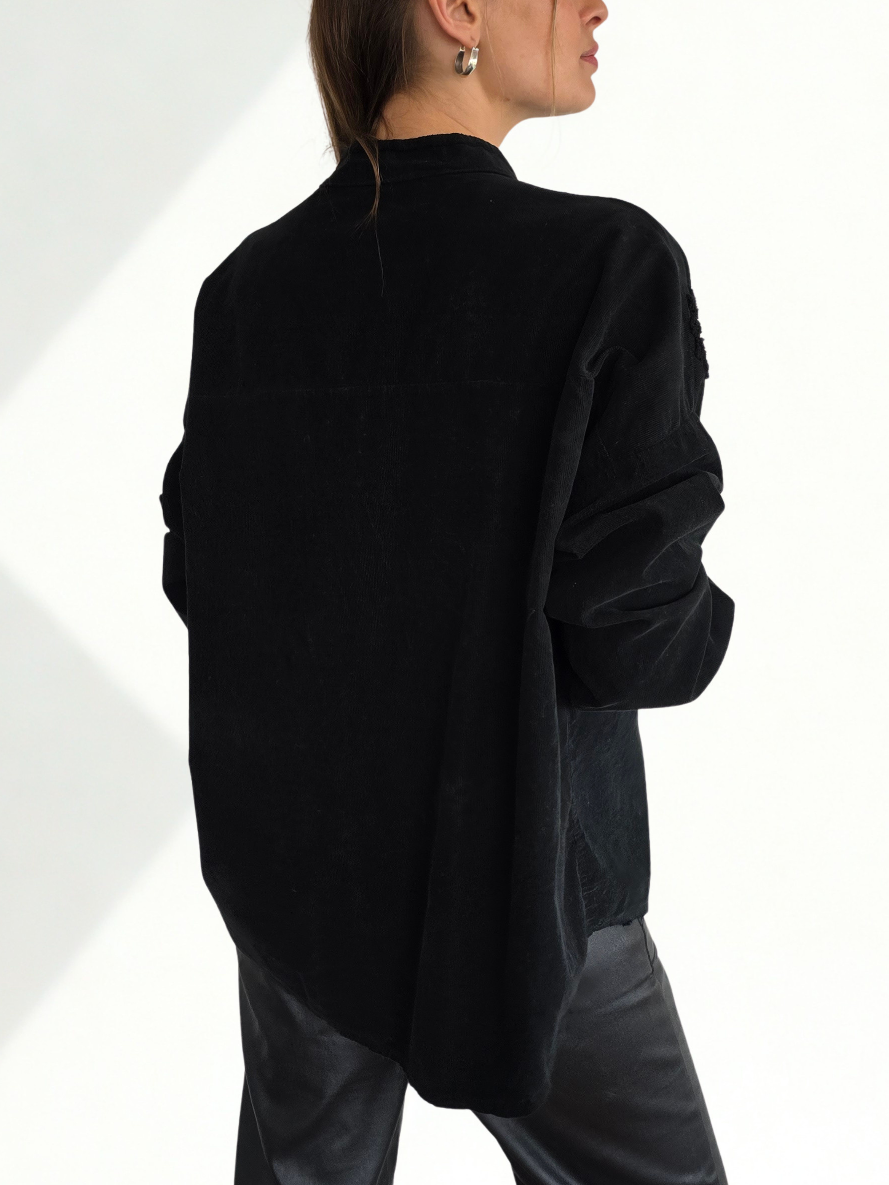 Blusa Italiana Bordada, color negro