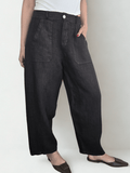 Pantalón Italiano 100% Lino, color Chocolate