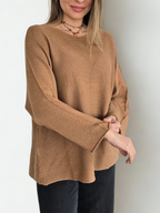 Sweater Italiano Básico, color Camel