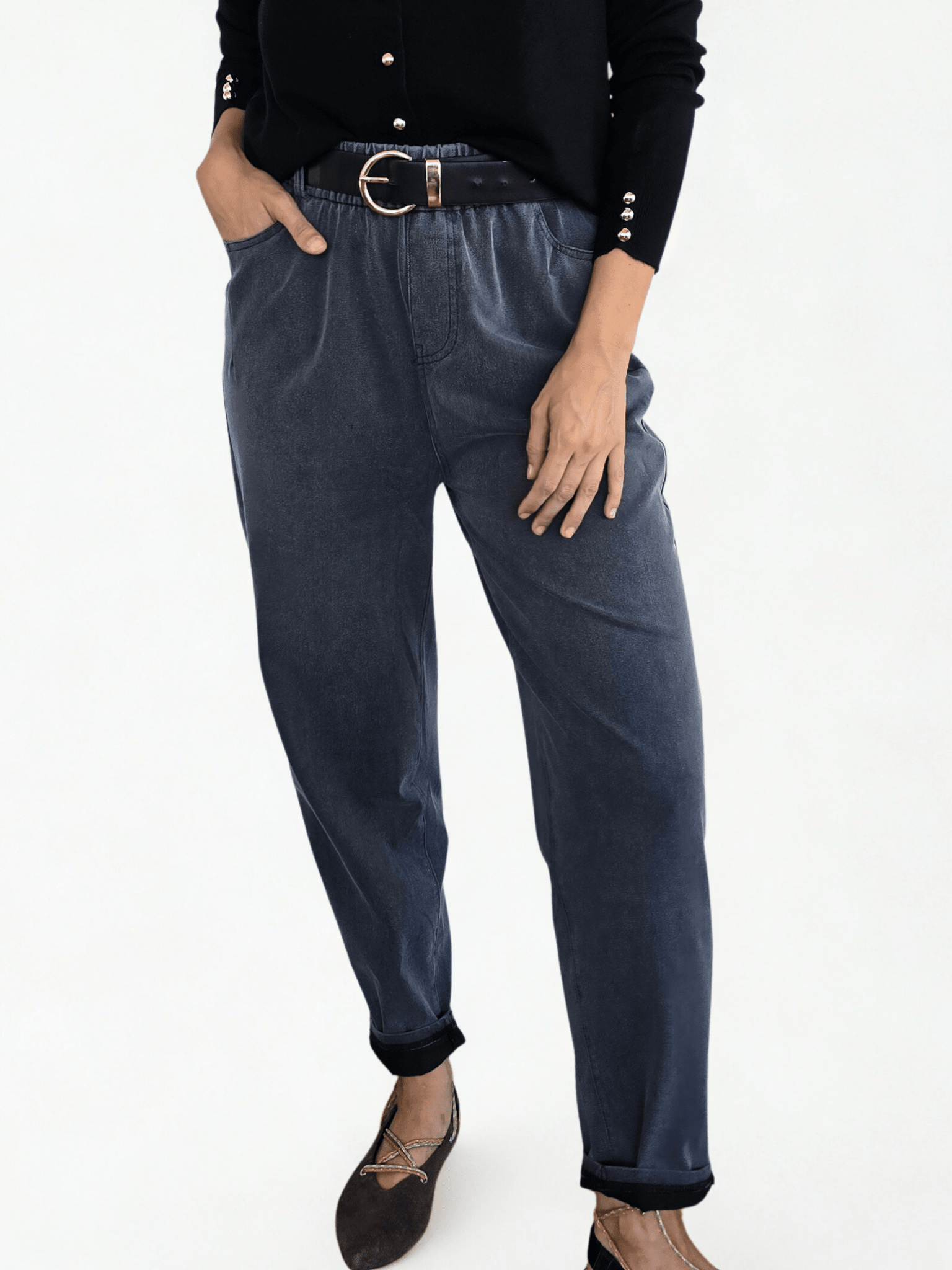 Pantalón Jogger Jeans, color Gris