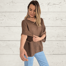 Cargar imagen en el visor de la galería, Sweater Italiano básico, color Chocolate
