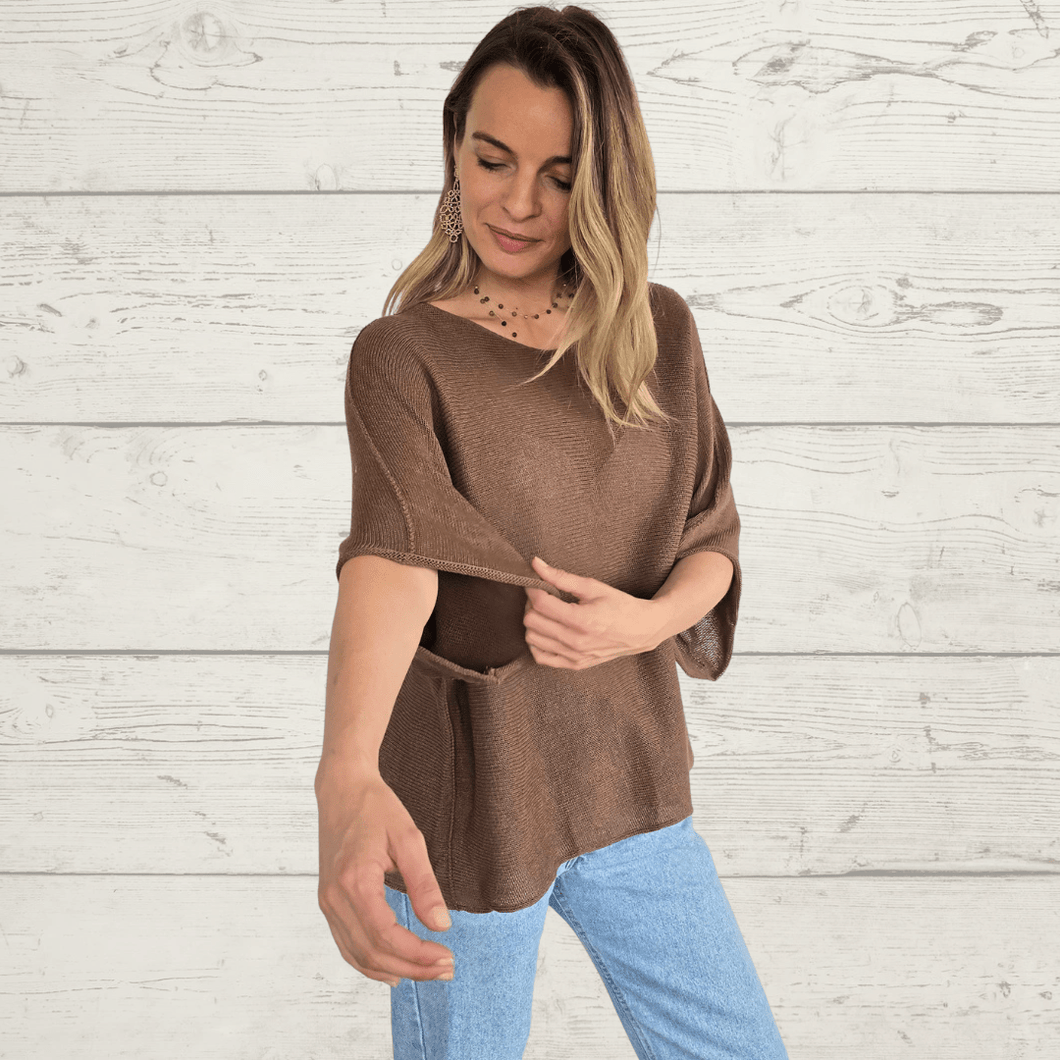 Sweater Italiano básico, color Chocolate