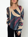 Sweater Estampado, tonos burdeos