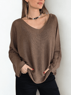 Sweater Italiano de Hilo, color Chocolate
