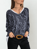Sweater Italiano Estampado con Polera, color Azul