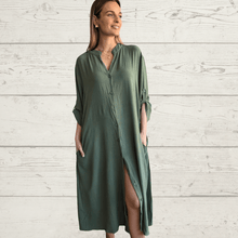 Cargar imagen en el visor de la galería, Vestido abotonado, color Verde
