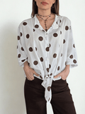 Blusa Italiana Lunares, fondo Blanco