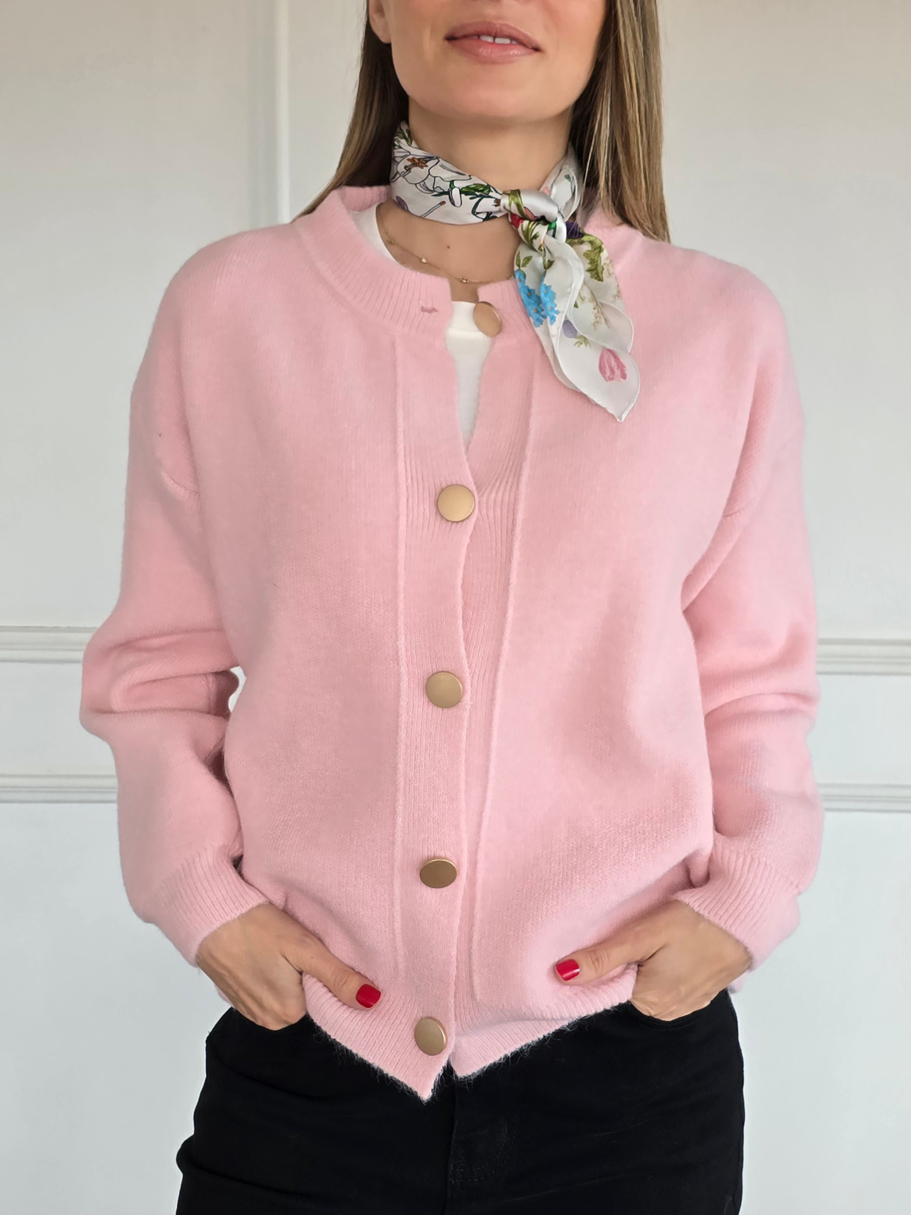 Chaleco Ribete, color Rosado