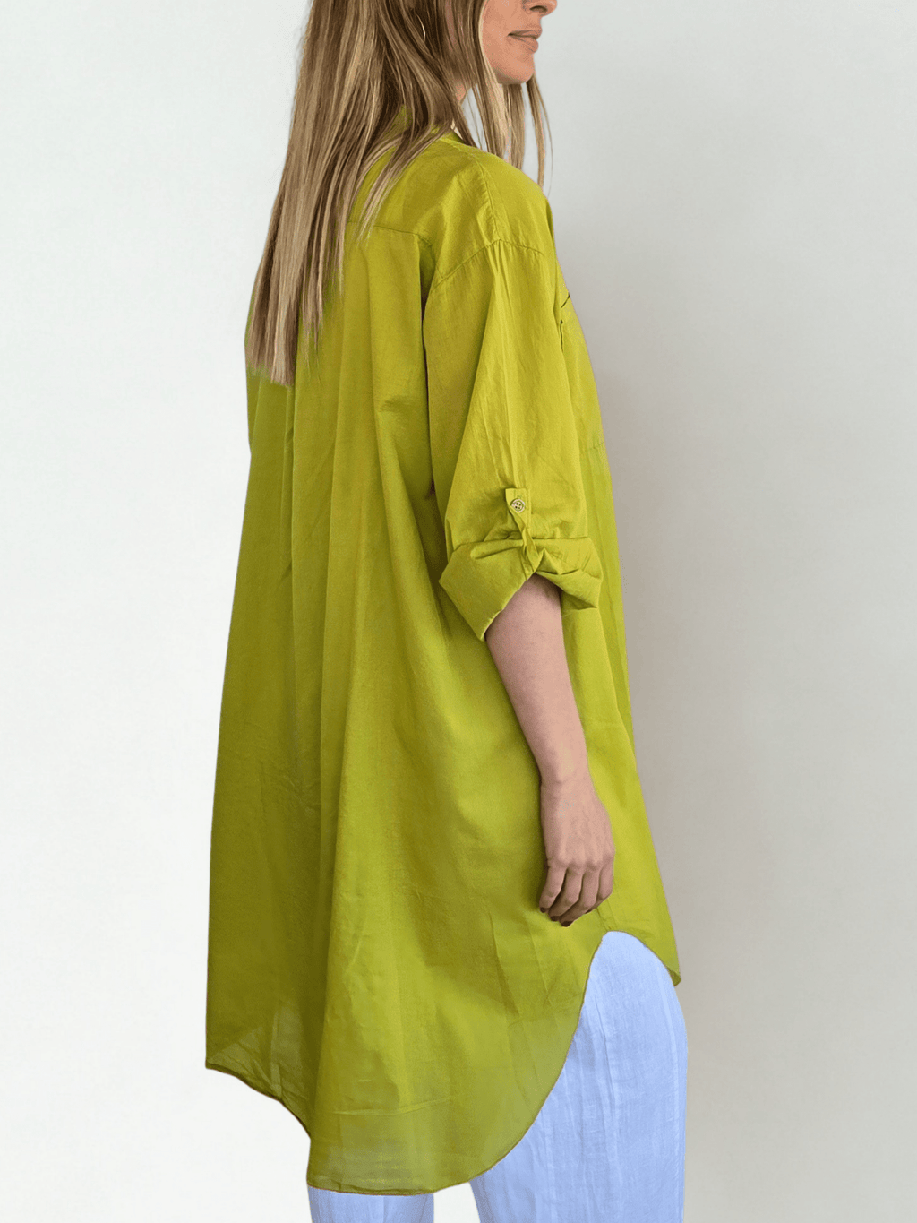 Blusa Italiana Larga, color Pistacho