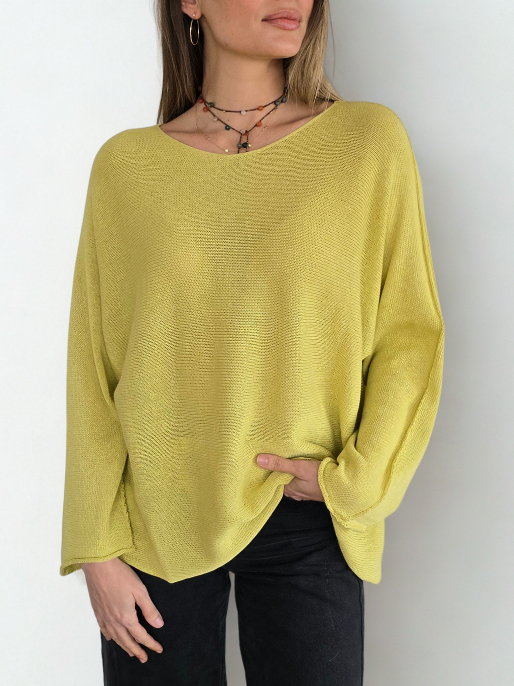 Sweater Italiano Básico, color Pistacho