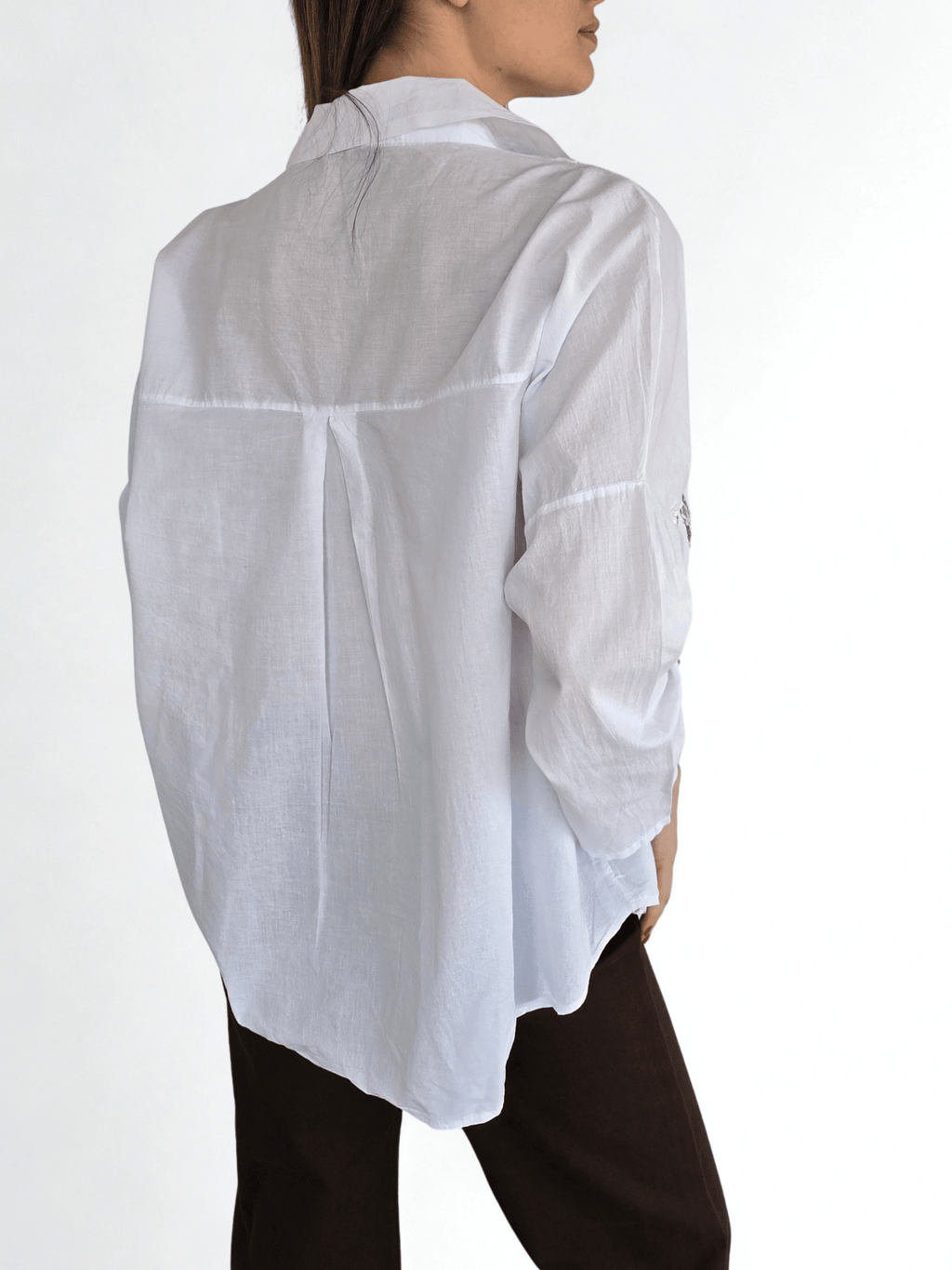 Blusa Italiana Bordada, color Blanco