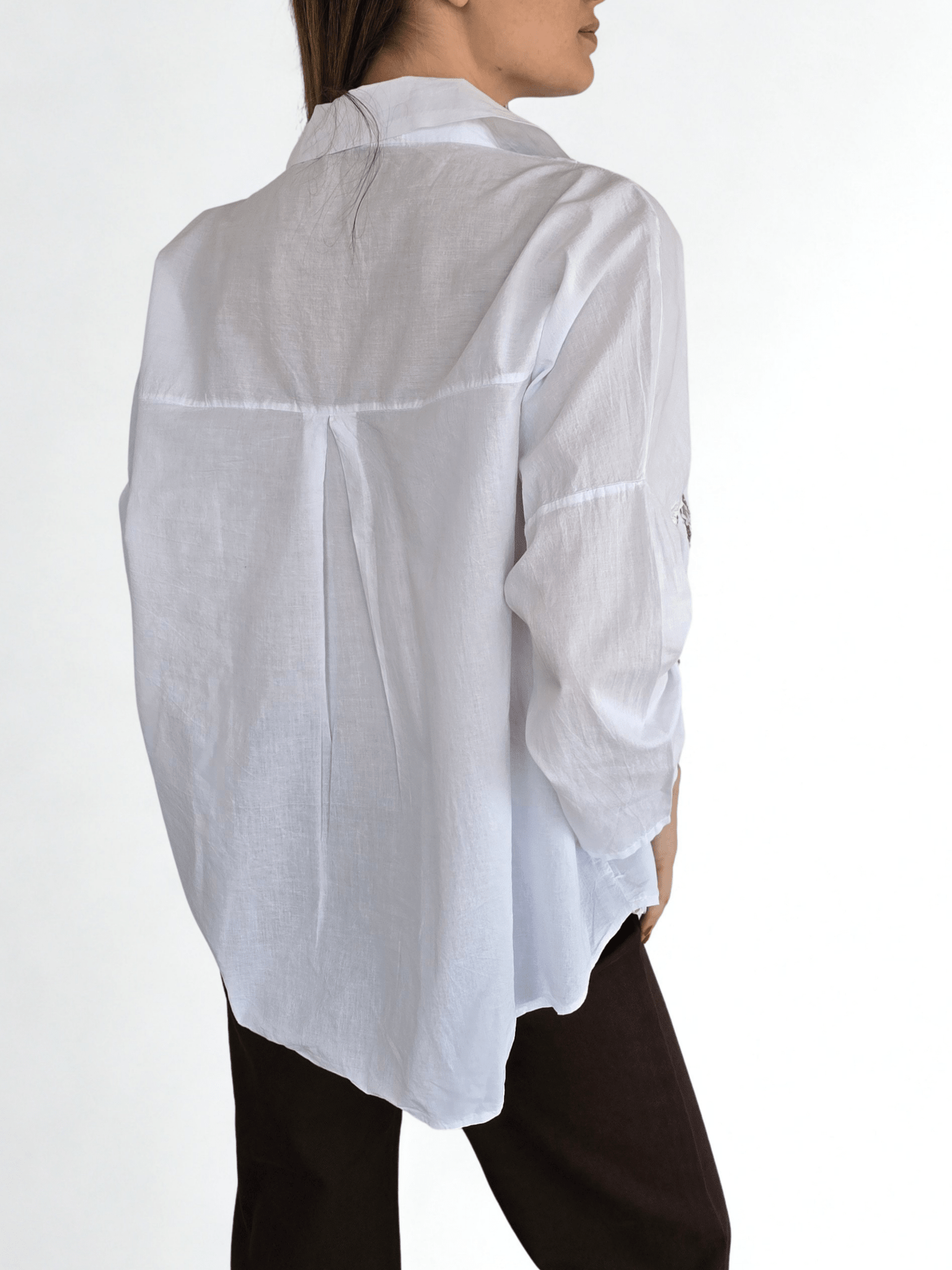 Blusa Italiana Bordada, color Blanco